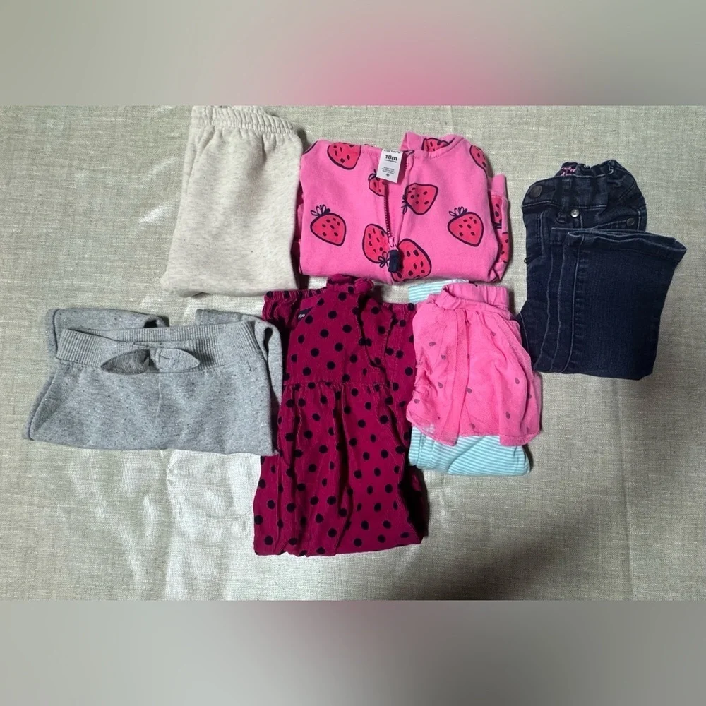 Bundle Baby Girl Romper Gap,pants and sweater Vibrant Pink